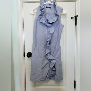 Theme  Ruffled Blue Dress Sz S 100% Cotton